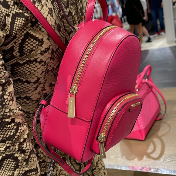 Michael Kors Ladies Backpack Bag Jaycee XS Convertible Zip Backpack Electrc Pink - Picture 4 of 16
